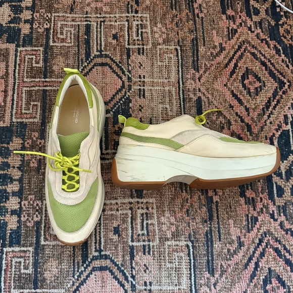 Vagabond Sprinter 2.0 Cream & Lime Green Chunky Sneakers EU 40 / US 10 - Picture 2 of 7